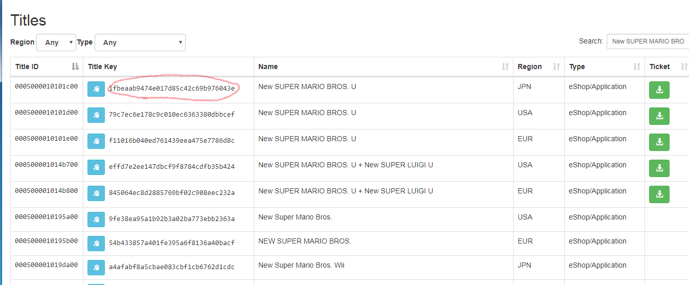 WiiUエミュレーター「Cemu」キー設定一覧！更新データ・ダウンロードコンテンツ適用とWii U Title Key Databaseの見方